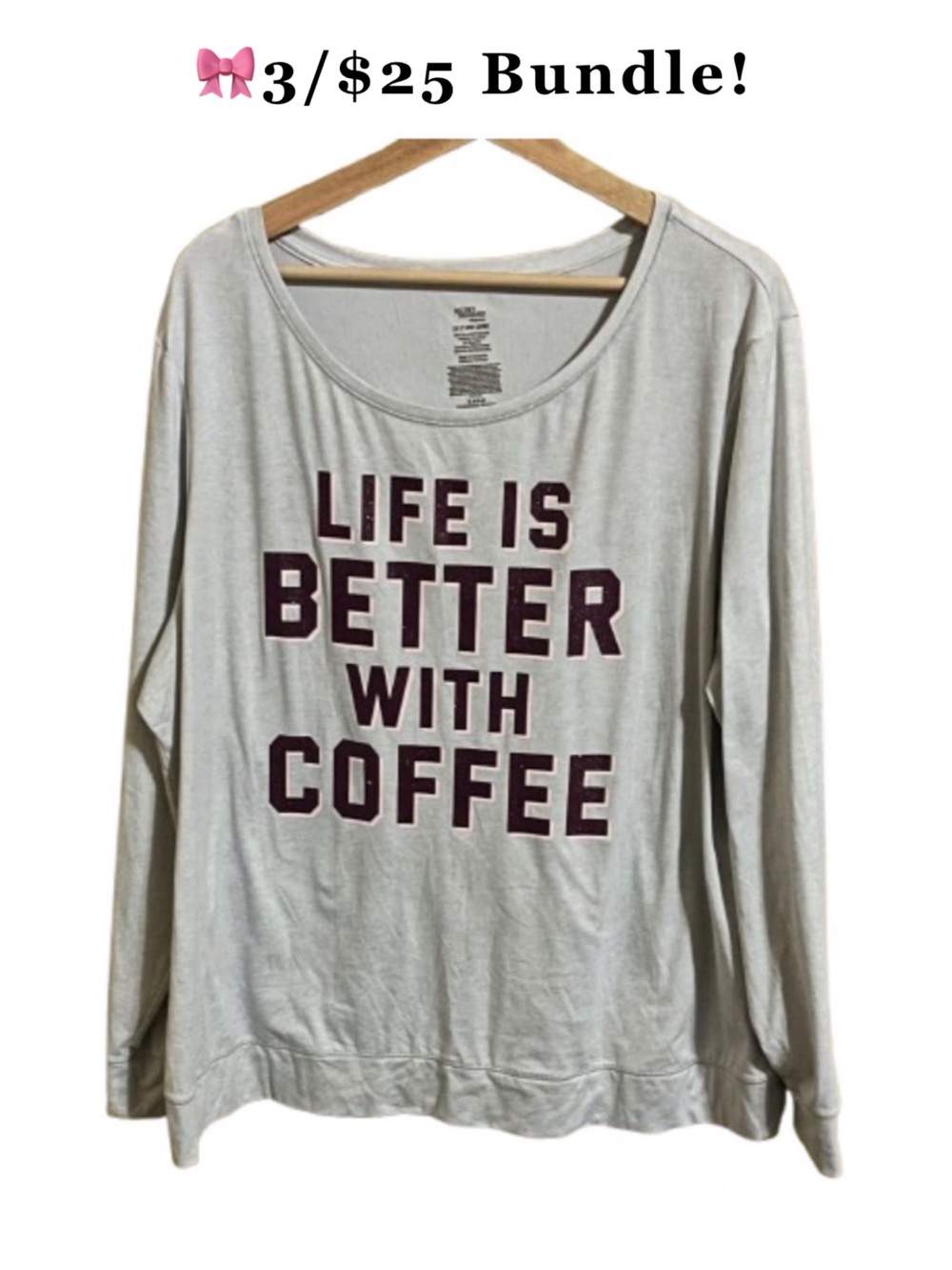 π3 For $25 Bundle! Secret Treasures Printed Pajama Top 2X (18W-20W)